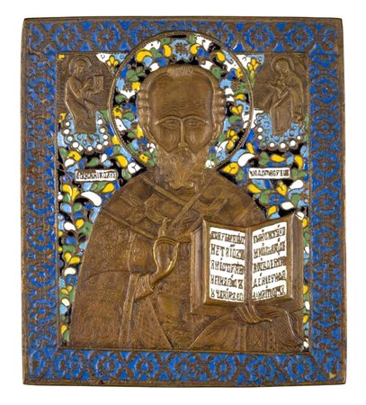  Icona da viaggio raffigurante San Nicola di Mira - XIX secolo 