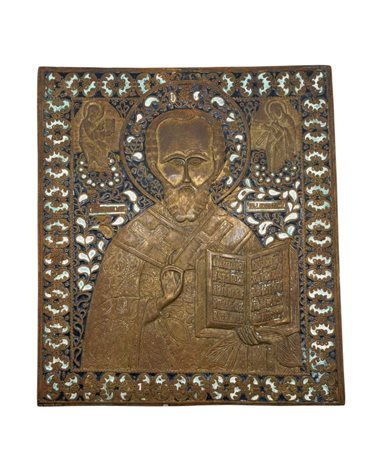  Icona raffigurante San Nicola di Mira - XIX secolo 