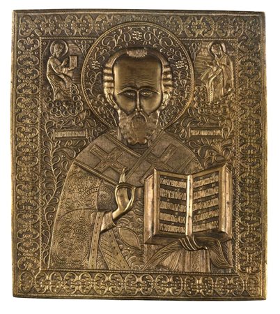  Icona da viaggio raffigurante San Nicola di Mira - XIX secolo 