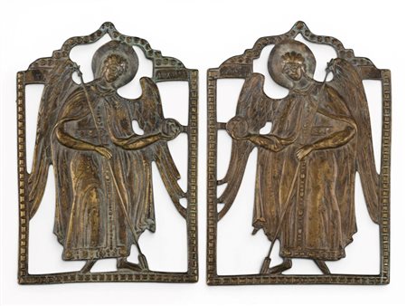  Coppia di icone raffiguranti gli Arcangeli Gabriele e Michele  - XVIII secolo