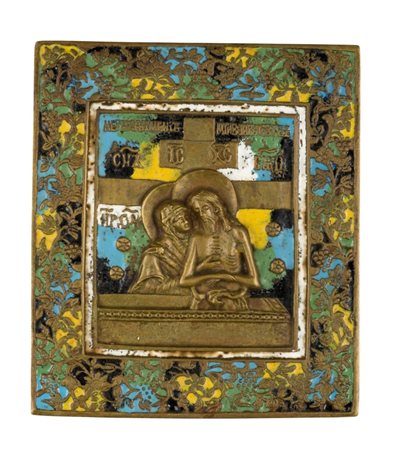  Icona da viaggio raffigurante la Pietà - XIX secolo 