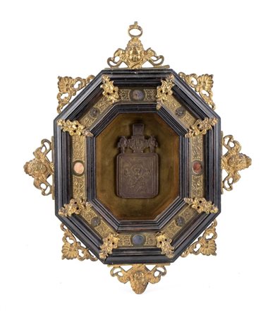  Icona con cornice raffigurante San Nicola di Mira - XIX secolo 