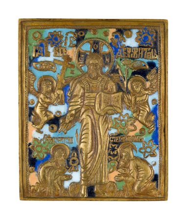  Icona da viaggio raffigurante il Salvatore di Smolensk - XIX secolo 