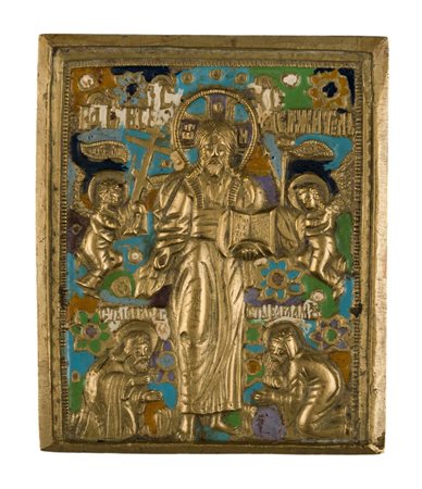  Icona da viaggio raffigurante il Salvatore di Smolensk - XIX secolo 