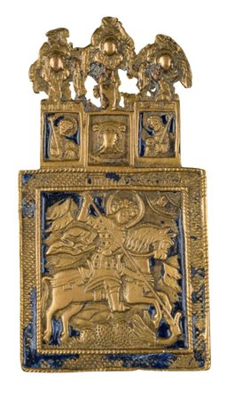  Icona da viaggio raffigurante San Giorgio - XIX secolo 