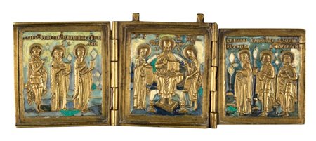  Trittico da viaggio raffigurante la Deesis allargata - XIX secolo