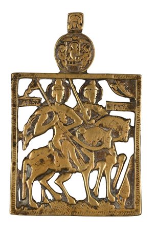  Icona pettorale raffigurante i SS. Boris e Gleb - XIX secolo 