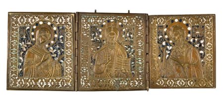  Trittico da viaggio raffigurante la Deesis - XIX secolo 