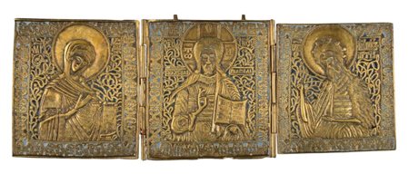  Trittico da viaggio raffigurante la Deesis - XIX secolo 