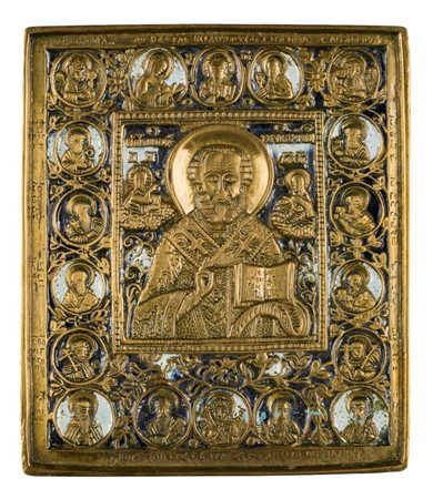 Icona da viaggio raffigurante San Nicola di Mira - XIX secolo