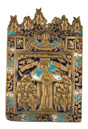  Icona da viaggio raffigurante la Madre della Consolazione - XIX secolo 