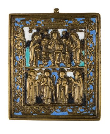  Icona da viaggio raffigurante la Deesis - XIX secolo 