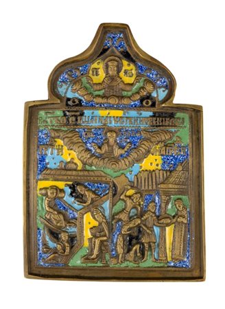  Icona da viaggio raffigurante la decollazione di San Giovanni Battista - Inizio XX secolo 