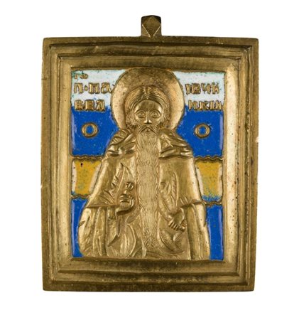  Icona da viaggio raffigurante Sant'Antipa - XIX secolo 