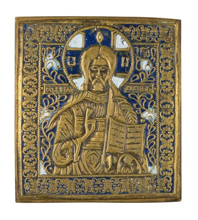  Icona da viaggio raffigurante il Pantocratore - XIX secolo 