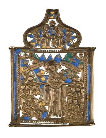  Valva di un trittico raffigurante la Madre della Consolazione - XIX secolo 