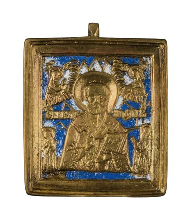  Icona da viaggio raffigurante San Nicola di Mira - XIX secolo