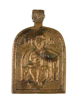  Icona pettorale raffigurante Cristo in trono - XVIII secolo 