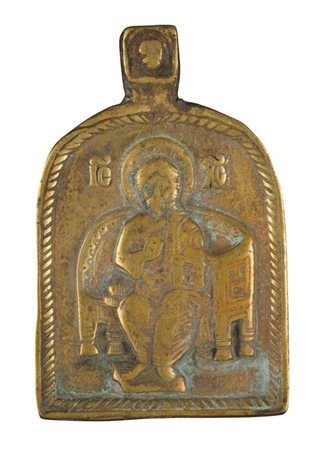  Icona pettorale raffigurante Cristo in trono - XVIII secolo