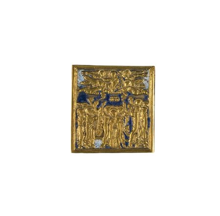  Piccola icona da viaggio raffigurante l'Ascensione - XIX secolo 