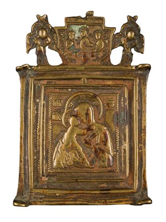  Icona da viaggio raffigurante la Vergine Elousa - XIX secolo 
