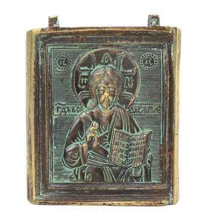  Icona da viaggio raffigurante il Pantocratore  - XIX secolo