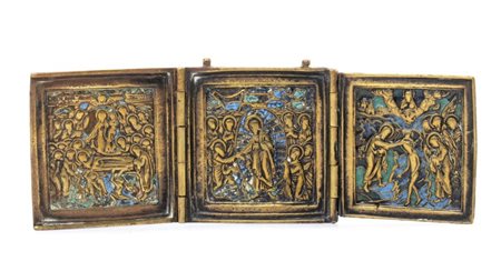  Trittico da viaggio raffigurante le Feste - XIX secolo 