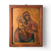  Icona raffigurante la Madre di Dio di Tichvin  - Scuola veneto-cretese, XVII secolo