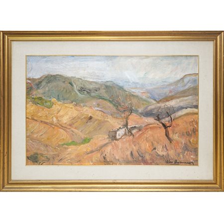 Elio Romano (Trapani 1909 - Catania 1996)  - Paesaggio siciliano, Monti Nebrodi, 20° secolo
