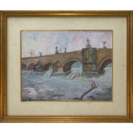 Elio Romano (Trapani 1909 - Catania 1996)  - Ponte Carlo a Praga, 20° secolo