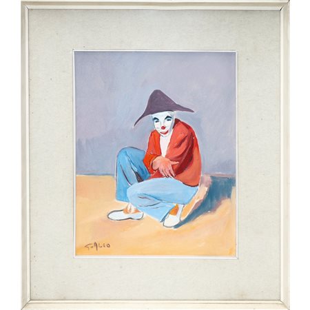 Giuseppe Aleo - Clown accovacciato, 20° secolo