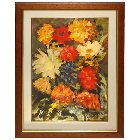 Giovanni Massaccesi (Civitavecchia 1924 - Civitavecchia 2007)  - Natura morta di fiori, 20° secolo