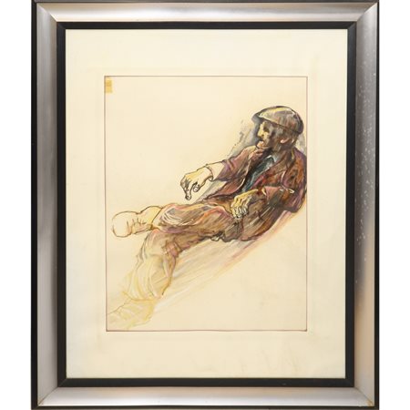 Girolamo Di Cara (1933)  - Uomo con coppola seduto