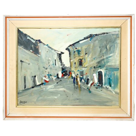 Giuseppe Abbruzzese - Scorcio urbano , 20° secolo