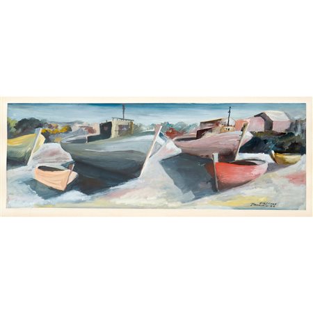 Giuseppe Brancato - Barche sulla riva, 1975