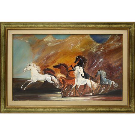 Sebastiano Guarnaccia - Cavalli al galoppo, 1980