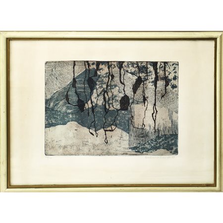 Astratto ciano e nero, 1966