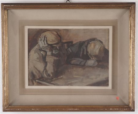 Marco Novati (Venezia 1895 - 1975)  - Bozzetto dei bevitori