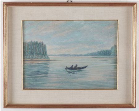 Dino Villani (Nogara 1898 - Milano 1989)  - Paesaggio del Pò