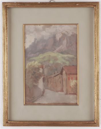 Gino Ghedina (Cortina 1894 - 1955)  - Fiera di Primiero col Sasmar