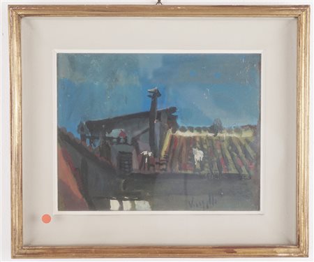 Antonio Vangelli (Roma 1917 - 2003)  - Tetti di Roma