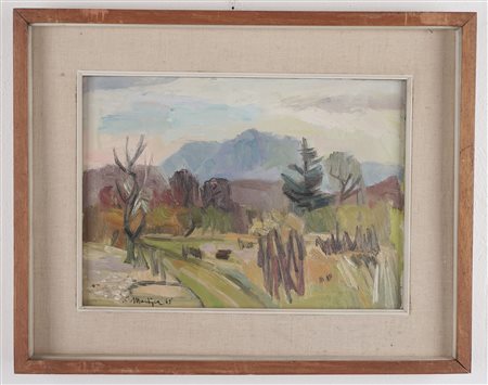 Alfredo Mantica (Senago  1903 - Broni 1996)  - Tramonto in Valganna