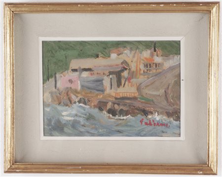 Giosuè Calierno (Caserta 1897 - Pietra Ligure 1968)  - Cantiere a Cavi di Lavagna