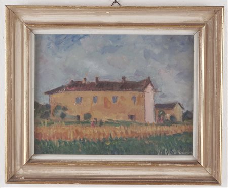 Umberto Vittorini (Barga 1890 - Milano 1979)  - Campagna lombarda d'estate