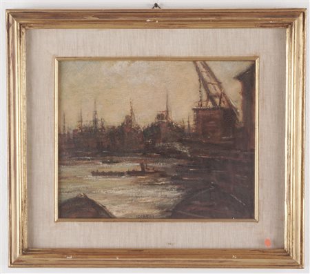 Giulio Cisari (Como 1892 - Milano 1979)  - Amburgo, Il Porto