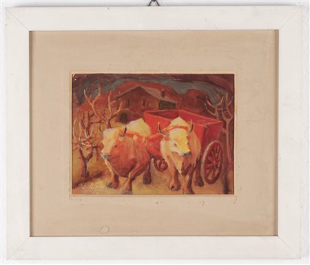 Carlo Sartori (Ranzo 1921 - 2010)  - Carro con buoi