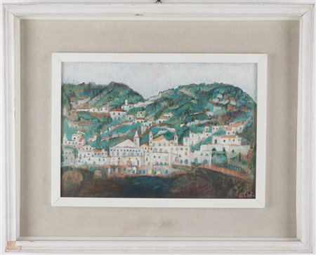 Giuseppe Di Lieto (Ravello  1926 - Positano 2004)  - Paesaggio sulla costa