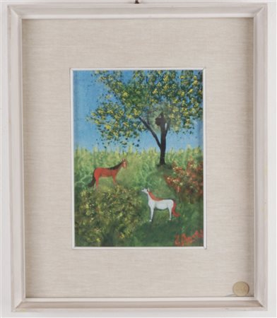 Irene Piazzi - Due cavallini nel prato