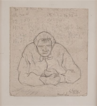 Giuseppe Gorni (Quistello 1894 - Domodossola 1975)  - Donna seduta al tavolo