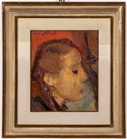 Arturo Checchi (Fucecchio (FI) 1886 - Perugia 1971)  - Profilo di bimba